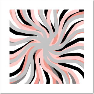 Geometric. vane. pink. white. grey. colorful. abstract. Posters and Art